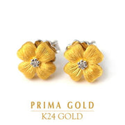 純金 ピアス 天然ダイヤ0.02ct イエローゴールド ダイヤモンド レディース FOUR PE