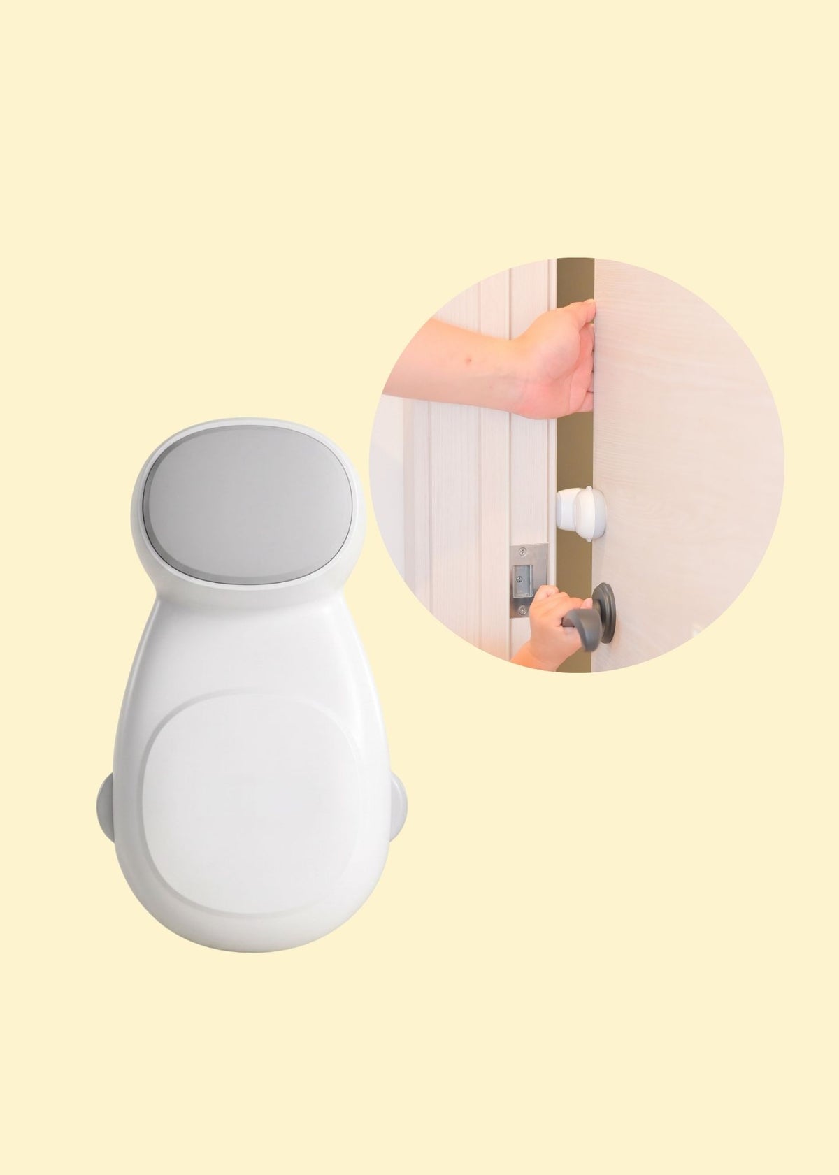 自動回転ドアクッション 白いドアノブカバー 子どもの指はさみ防止