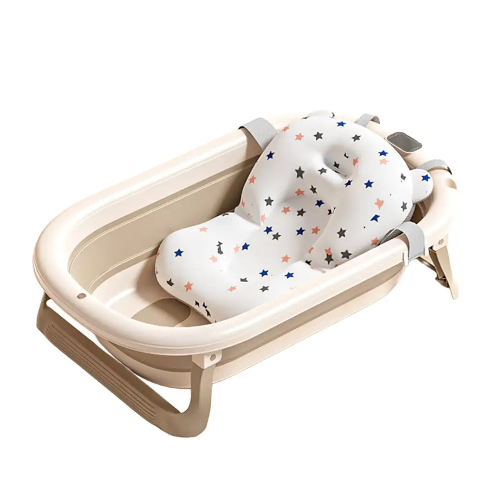 赤ちゃん ベビーバス 折りたたみ 沐浴 省スペース 収納 新生児 クッション ネット チェア ナチュラルカラー グレー ベージュ 水遊び 便利 お風呂 バスタイム 育児 コンパクト 多用途