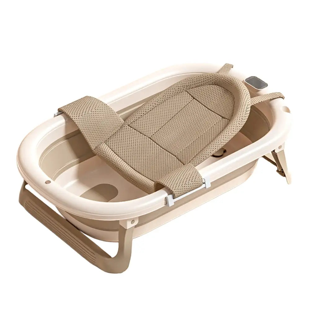 赤ちゃん ベビーバス 折りたたみ 沐浴 省スペース 収納 新生児 クッション ネット チェア ナチュラルカラー グレー ベージュ 水遊び 便利 お風呂 バスタイム 育児 コンパクト 多用途