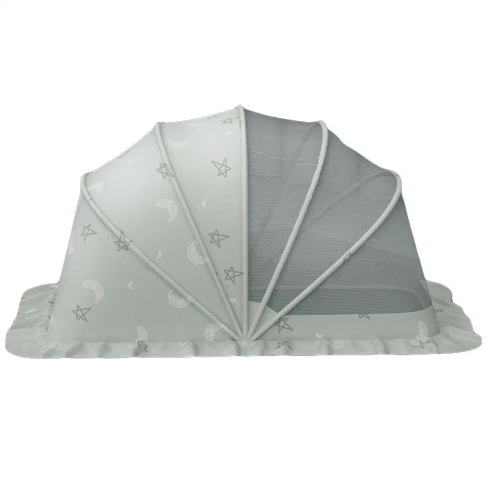 ベビー蚊帳 折りたたみ式 虫除け メッシュ構造 日除け付き 通気性抜群 赤ちゃん寝具 コンパクト収納 フリルデザイン お昼寝布団対応 室内アウトドア兼用