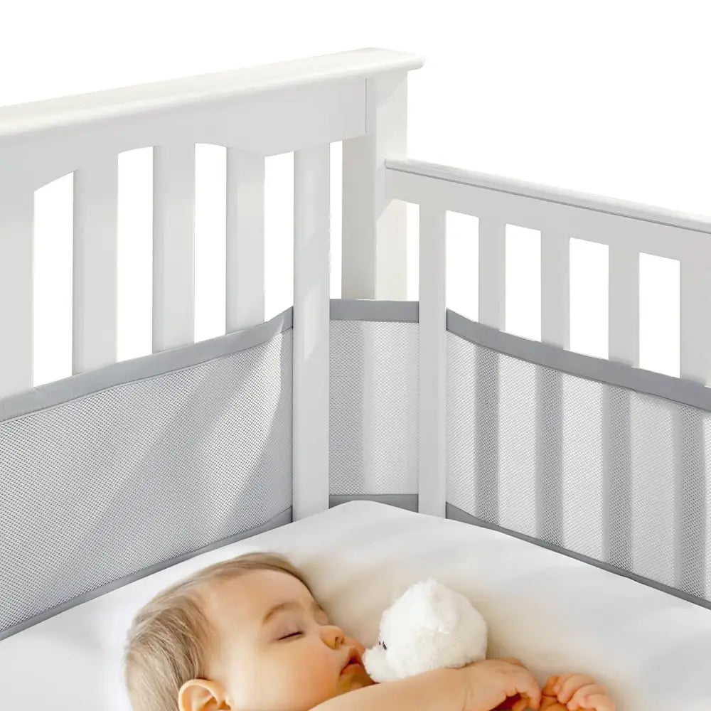 ベビーベッドガード メッシュ 洗える - ベビーベッドガード