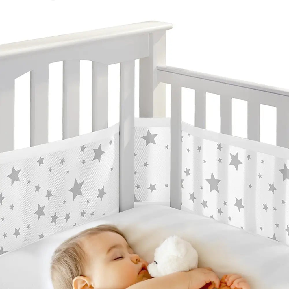 ベビーベッドガード メッシュ 洗える - ベビーベッドガード