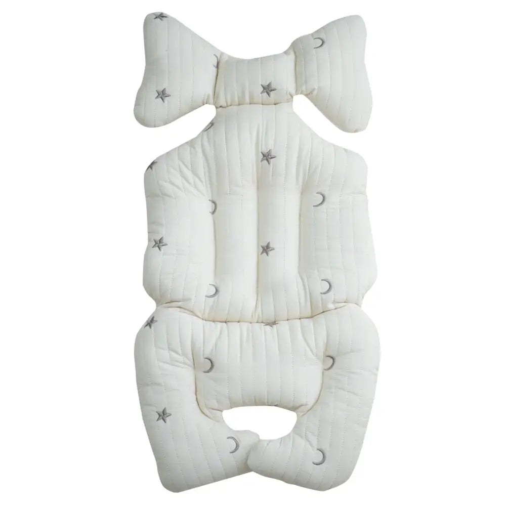 ベビーカー クッション 綿100% 天然染料 赤ちゃん用ヘッドサポート リボン型サポート 衝撃吸収クッション ベルト対応デザイン 取り付け簡単 洗濯機OK 新生児サポートシート