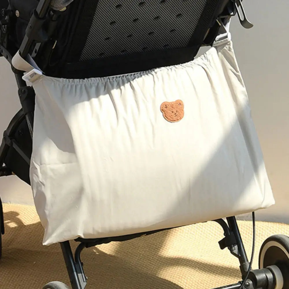 ベビーカーアンダーバッグ ホワイト|ブラック - ベビーカーバッグ