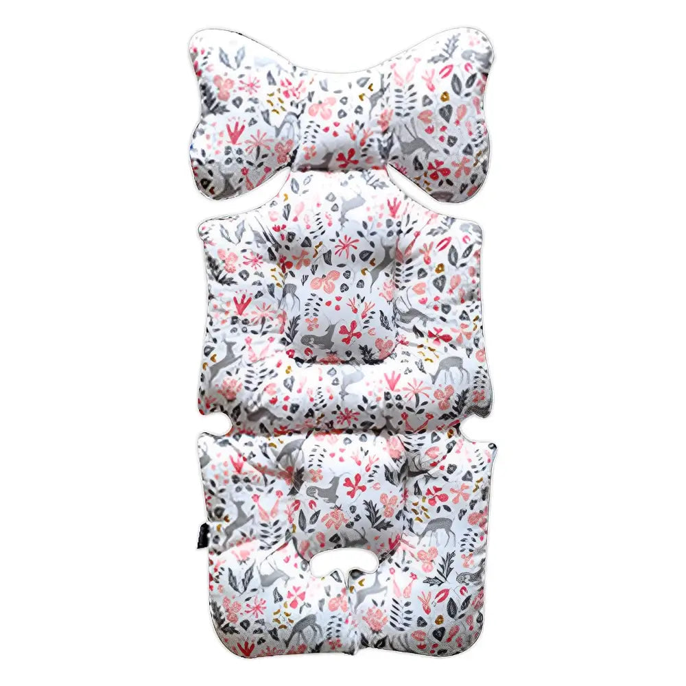 ベビーカーシートクッション 67×33cm - しかB(ピンク) / ワンサイズ - ベビーカーシートクッション