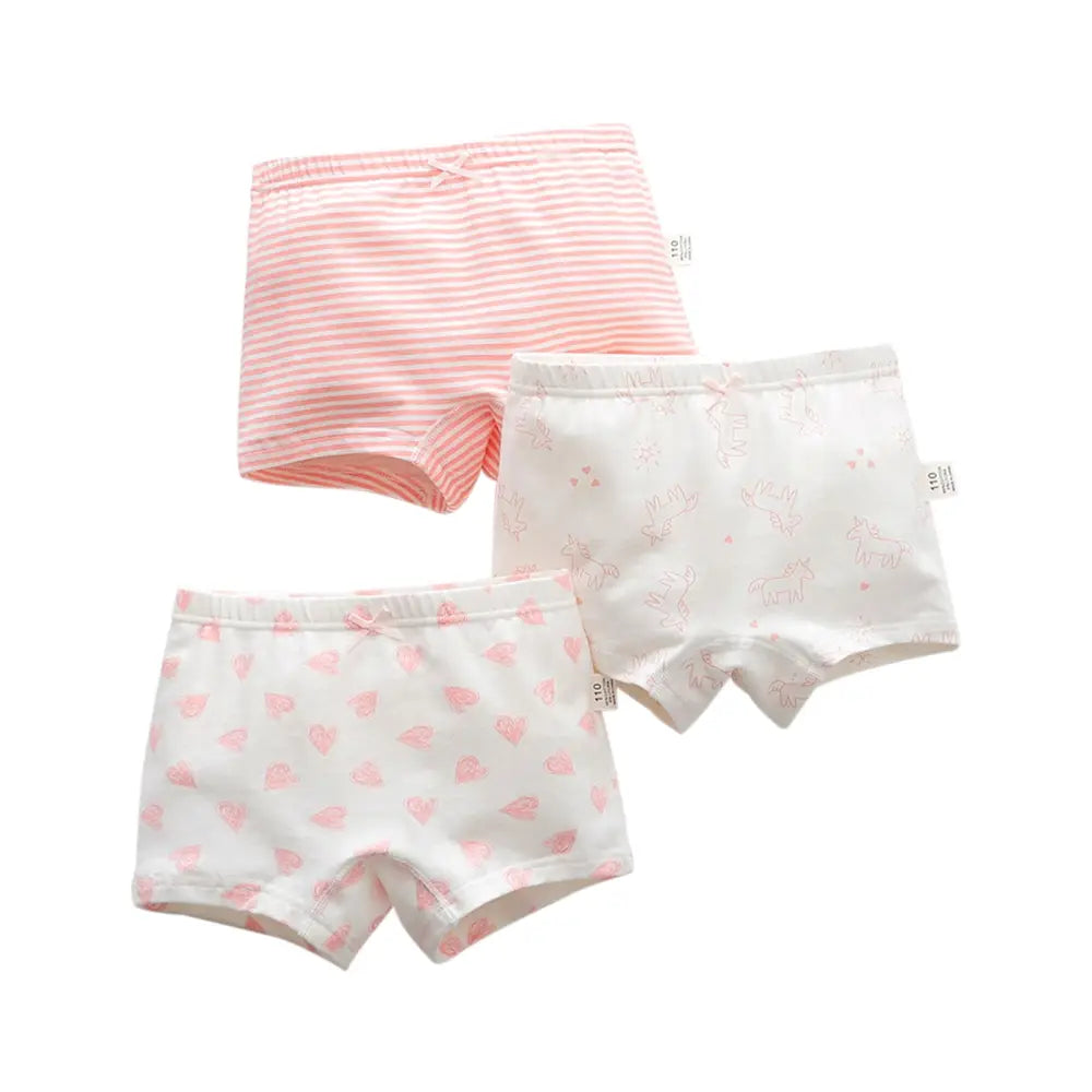 パンツ 下着 女の子 キッズ 3枚セット ボクサーパンツ 子供 女児 ガールズ 保育園 幼稚園 園児 小学生 ショーツ インナー 肌着 綿 コットン 100cm 110cm 120cm 130cm 140cm