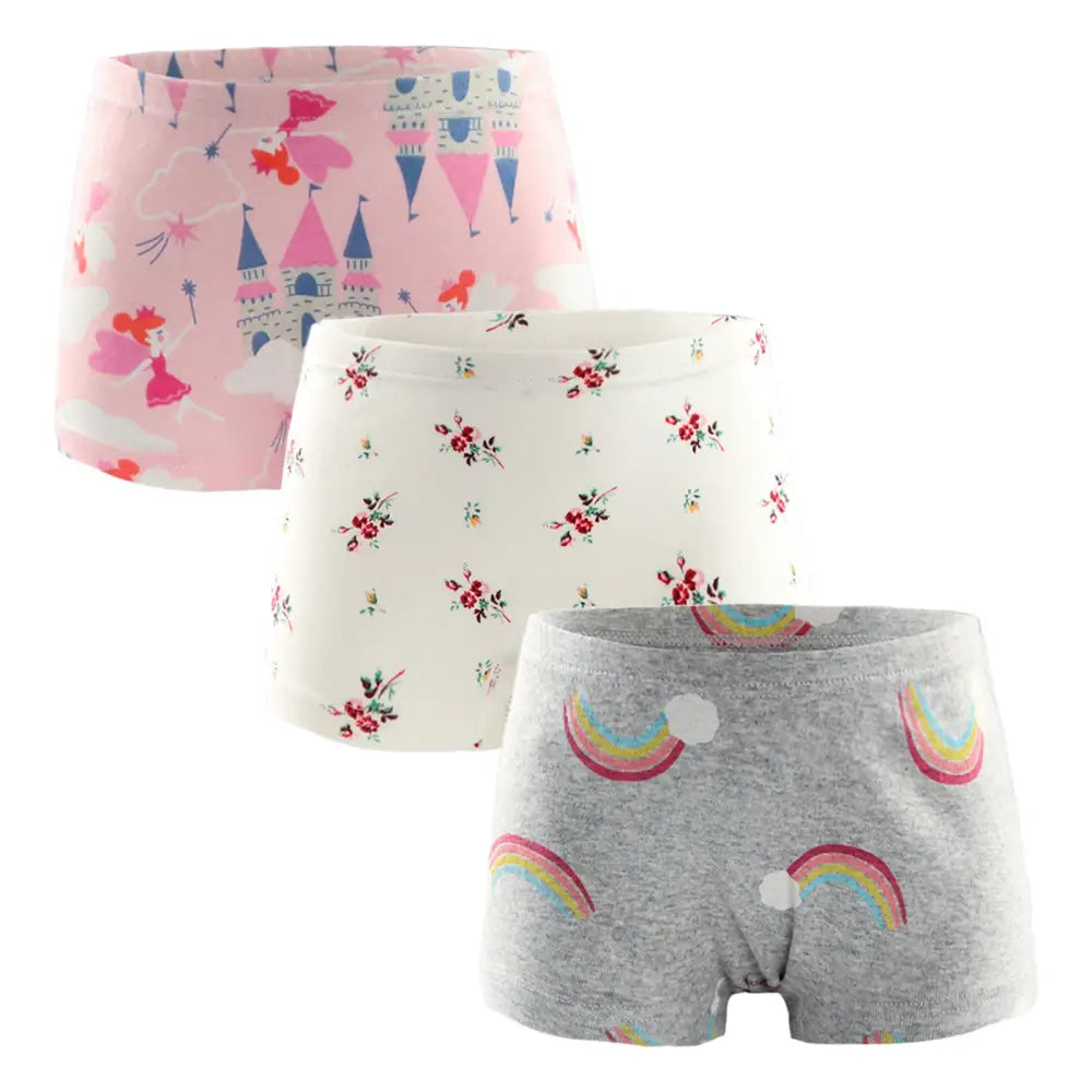 パンツ 下着 女の子 キッズ 3枚セット ボクサーパンツ 子供 女児 ガールズ 保育園 幼稚園 園児 小学生 ショーツ インナー 肌着 綿 コットン 100cm 110cm 120cm 130cm 140cm