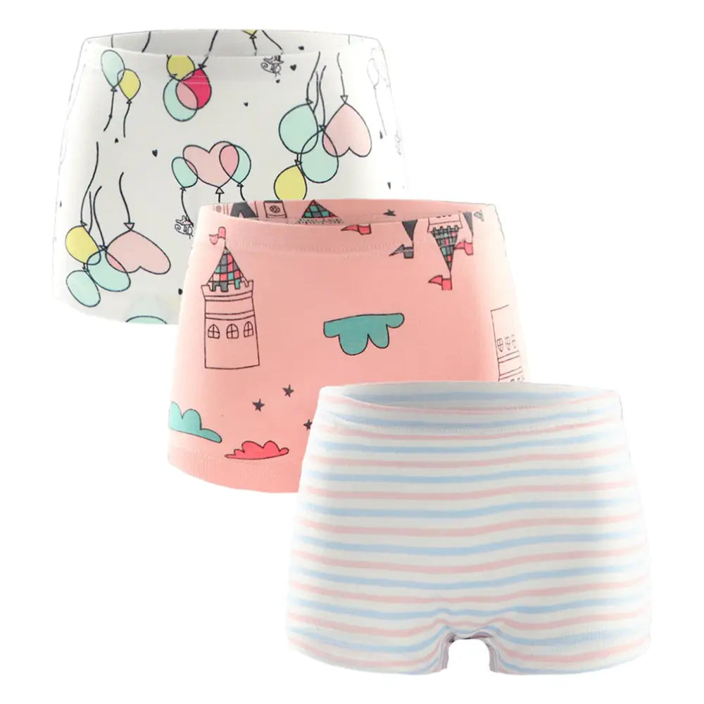 パンツ 下着 女の子 キッズ 3枚セット ボクサーパンツ 子供 女児 ガールズ 保育園 幼稚園 園児 小学生 ショーツ インナー 肌着 綿 コットン 100cm 110cm 120cm 130cm 140cm