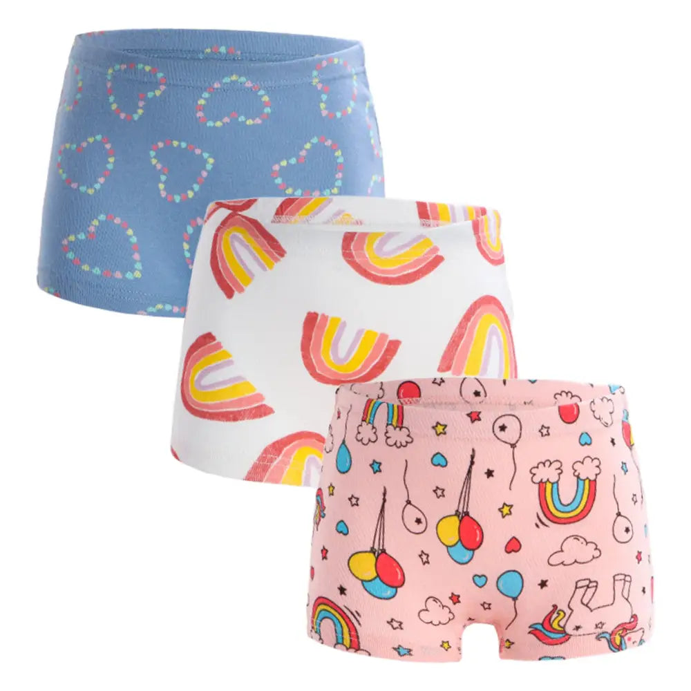 パンツ 下着 女の子 キッズ 3枚セット ボクサーパンツ 子供 女児 ガールズ 保育園 幼稚園 園児 小学生 ショーツ インナー 肌着 綿 コットン 100cm 110cm 120cm 130cm 140cm
