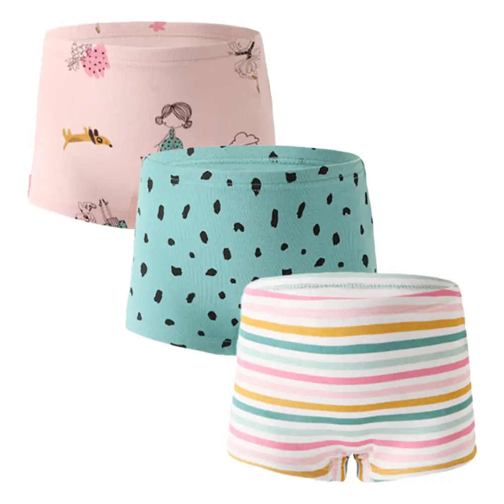 パンツ 下着 女の子 キッズ 3枚セット ボクサーパンツ 子供 女児 ガールズ 保育園 幼稚園 園児 小学生 ショーツ インナー 肌着 綿 コットン 100cm 110cm 120cm 130cm 140cm