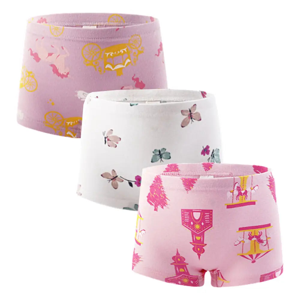 パンツ 下着 女の子 キッズ 3枚セット ボクサーパンツ 子供 女児 ガールズ 保育園 幼稚園 園児 小学生 ショーツ インナー 肌着 綿 コットン 100cm 110cm 120cm 130cm 140cm