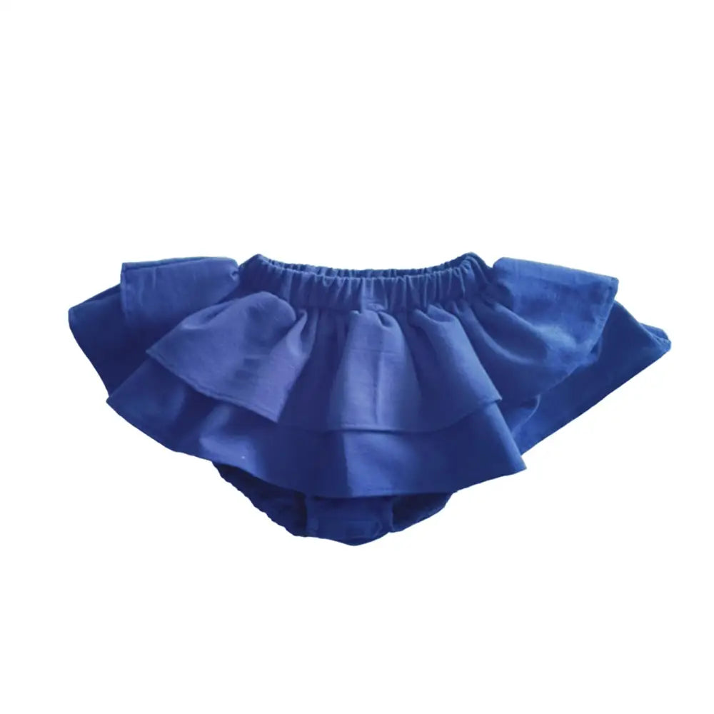 フリルオーバーパンツ コットン100% - ブルー / 90 - オーバーパンツ