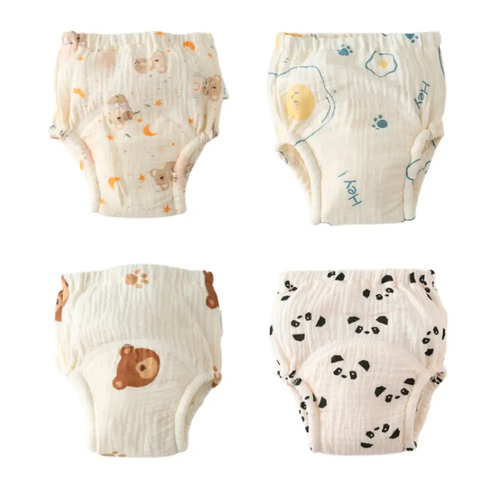 トイトレパンツ おむつ外し練習パンツ コットン100%トレーニングパンツ 6重ガーゼパンツ 8層吸水構造パンツ 防水層付きトイトレパンツ 伸縮性ウエストパンツ 洗濯機OKトレーニングパンツ 保育園用トイトレパンツ おしゃれ子どもパンツ