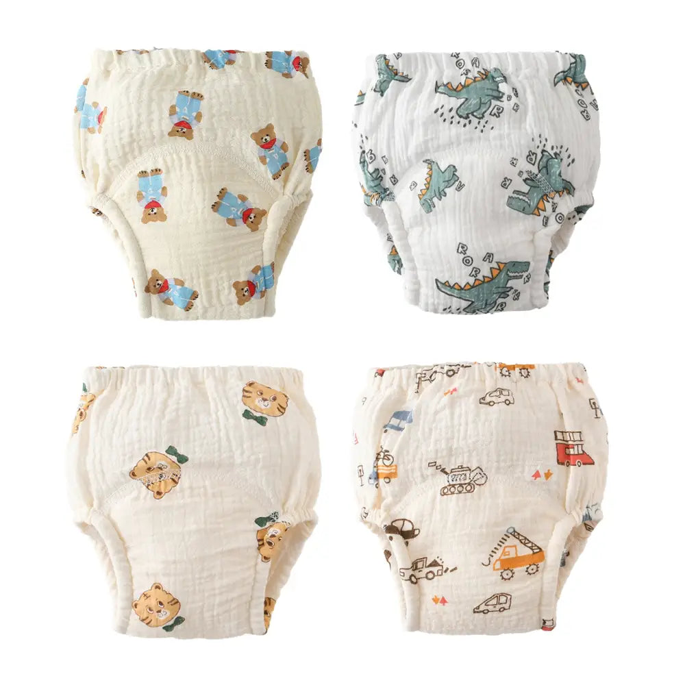 トイトレパンツ おむつ外し練習パンツ コットン100%トレーニングパンツ 6重ガーゼパンツ 8層吸水構造パンツ 防水層付きトイトレパンツ 伸縮性ウエストパンツ 洗濯機OKトレーニングパンツ 保育園用トイトレパンツ おしゃれ子どもパンツ