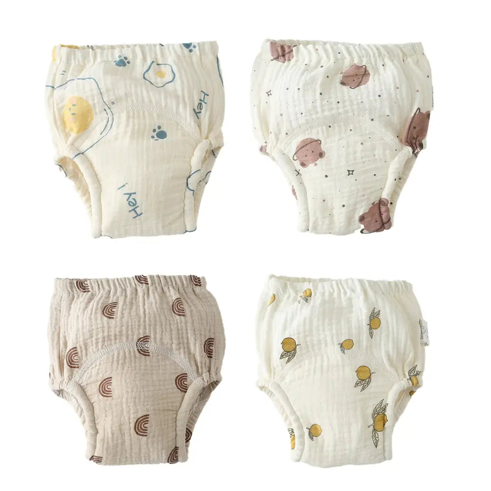 トイトレパンツ おむつ外し練習パンツ コットン100%トレーニングパンツ 6重ガーゼパンツ 8層吸水構造パンツ 防水層付きトイトレパンツ 伸縮性ウエストパンツ 洗濯機OKトレーニングパンツ 保育園用トイトレパンツ おしゃれ子どもパンツ