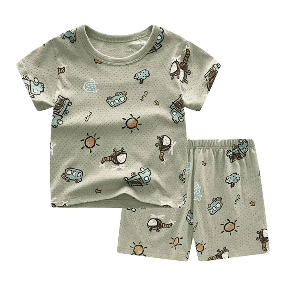 子ども パジャマ コットン100% 吸汗速乾 通気性 接触冷感 メッシュ素材 蒸れにくい 快適睡眠 部屋着 速乾洗濯可 男の子 女の子 120〜150cm