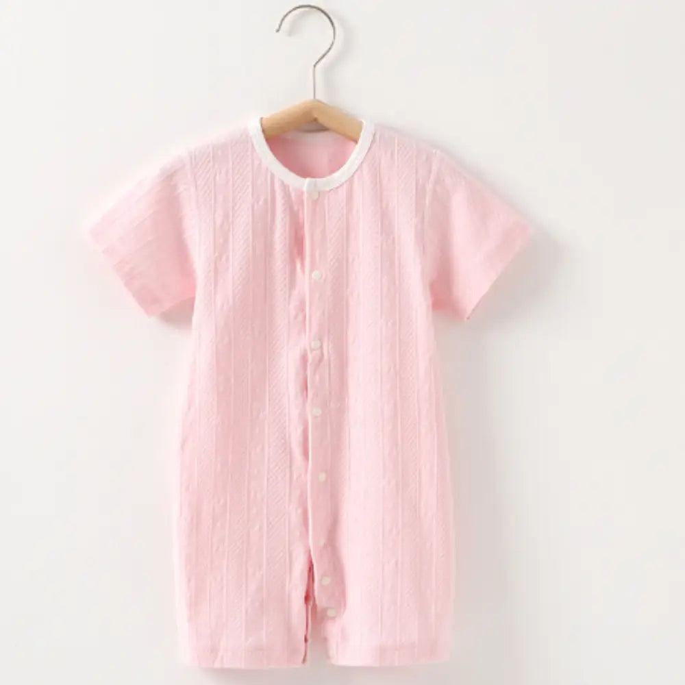 半袖ロンパース ベビー 男の子 女の子 66~90 - ピンク / 66cm - 半袖ベビーロンパース