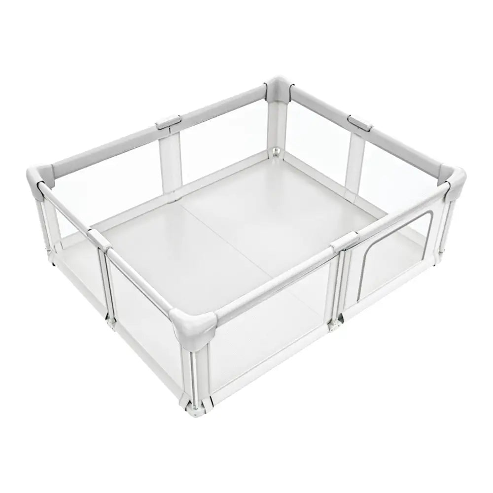 ベビーサークル メッシュガード クッション付き 安全設計 ドア付き プレイヤード 通気性抜群 高さ調整可能 子供部屋 室内遊び 収納ポケット