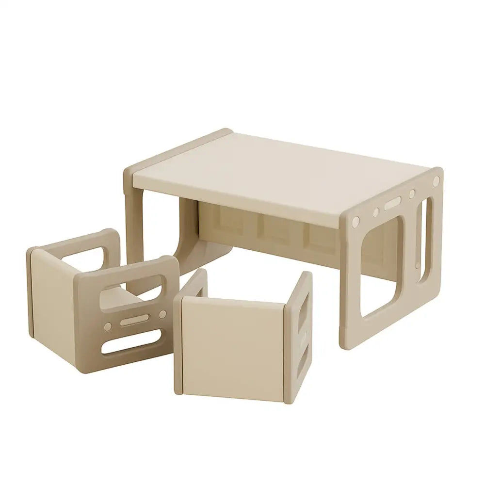 キッズデスクチェア 子ども用学習机 多機能デスクセット 収納付きキッズチェア プレイテーブル 耐荷重ベンチ 折りたたみデスク お片付けしやすい家具 プラスチック子供家具 成長対応デスク