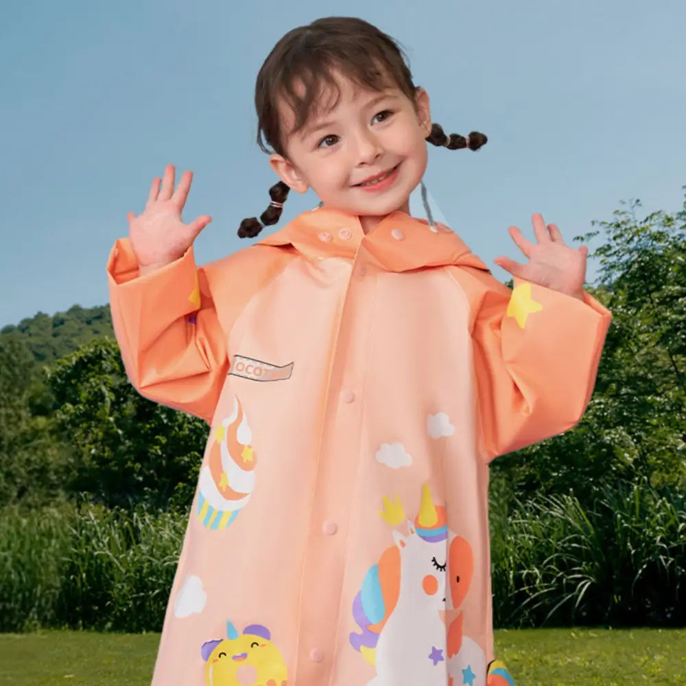 キッズレインコート かわいい リュック対応 S~XL - キッズレインコート