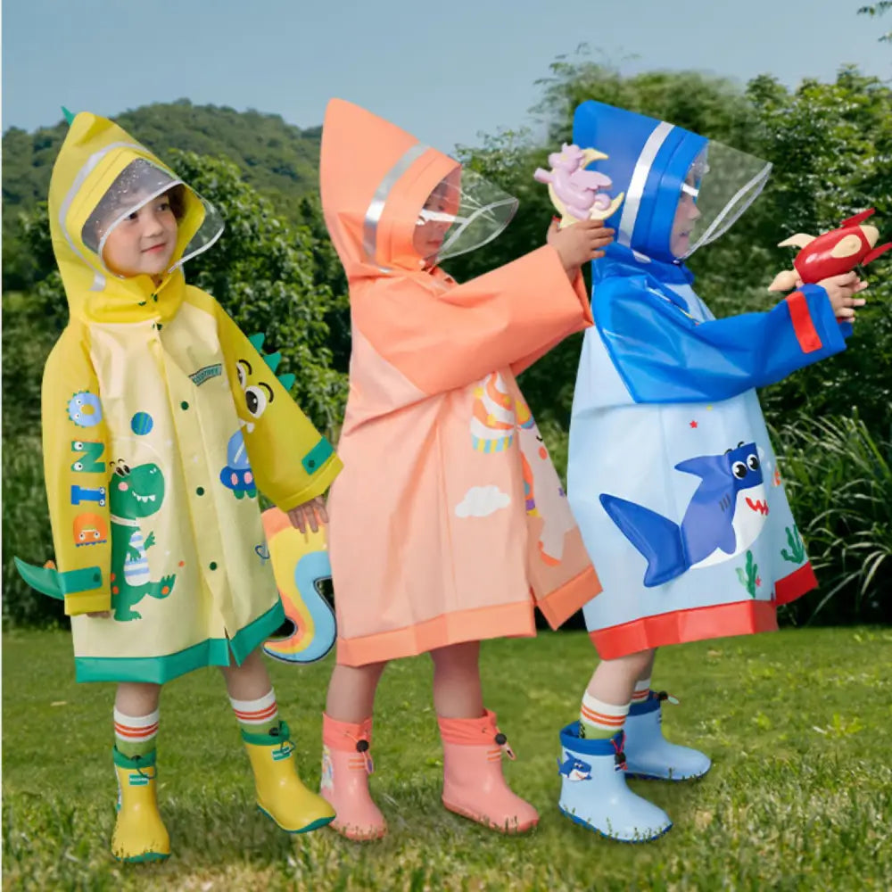 キッズレインコート かわいい リュック対応 S~XL - キッズレインコート