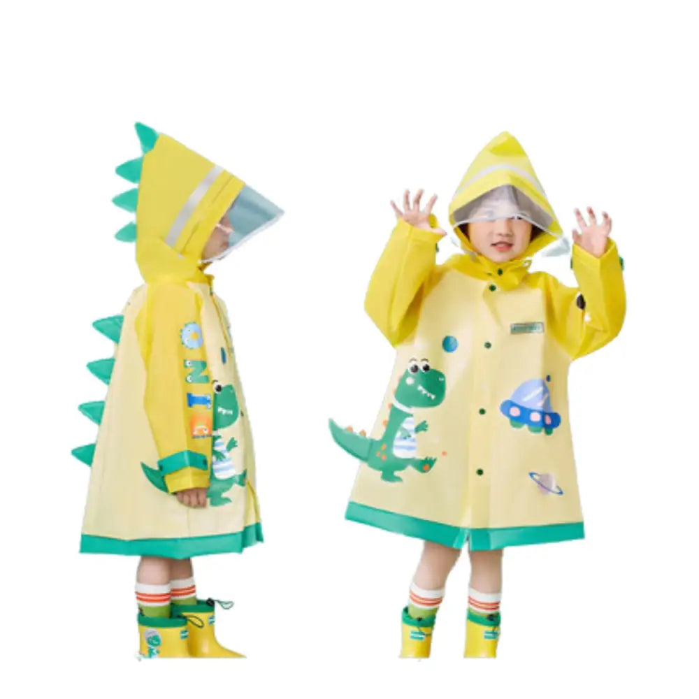 キッズレインコート かわいい リュック対応 S~XL - きょうりゅう / Sサイズ - キッズレインコート