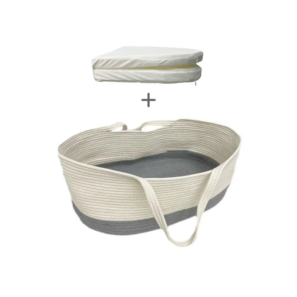 ベビー用クーハン 持ち運び便利 厚手マット付き 新生児 寝具 コットン素材 折りたたみ収納 かわいいデザイン 出産祝い 赤ちゃん 安心設計