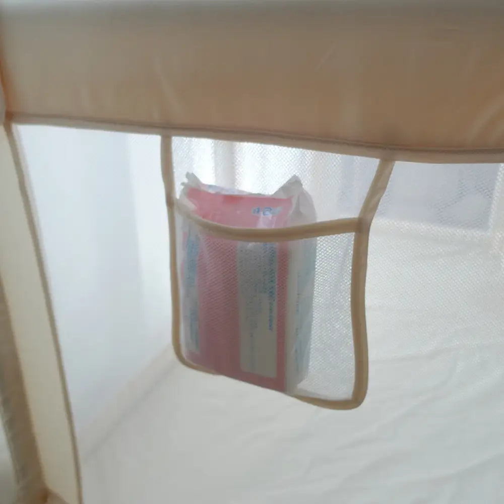 ベビーサークル メッシュガード クッション付き 安全設計 ドア付き プレイヤード 通気性抜群 高さ調整可能 子供部屋 室内遊び 収納ポケット