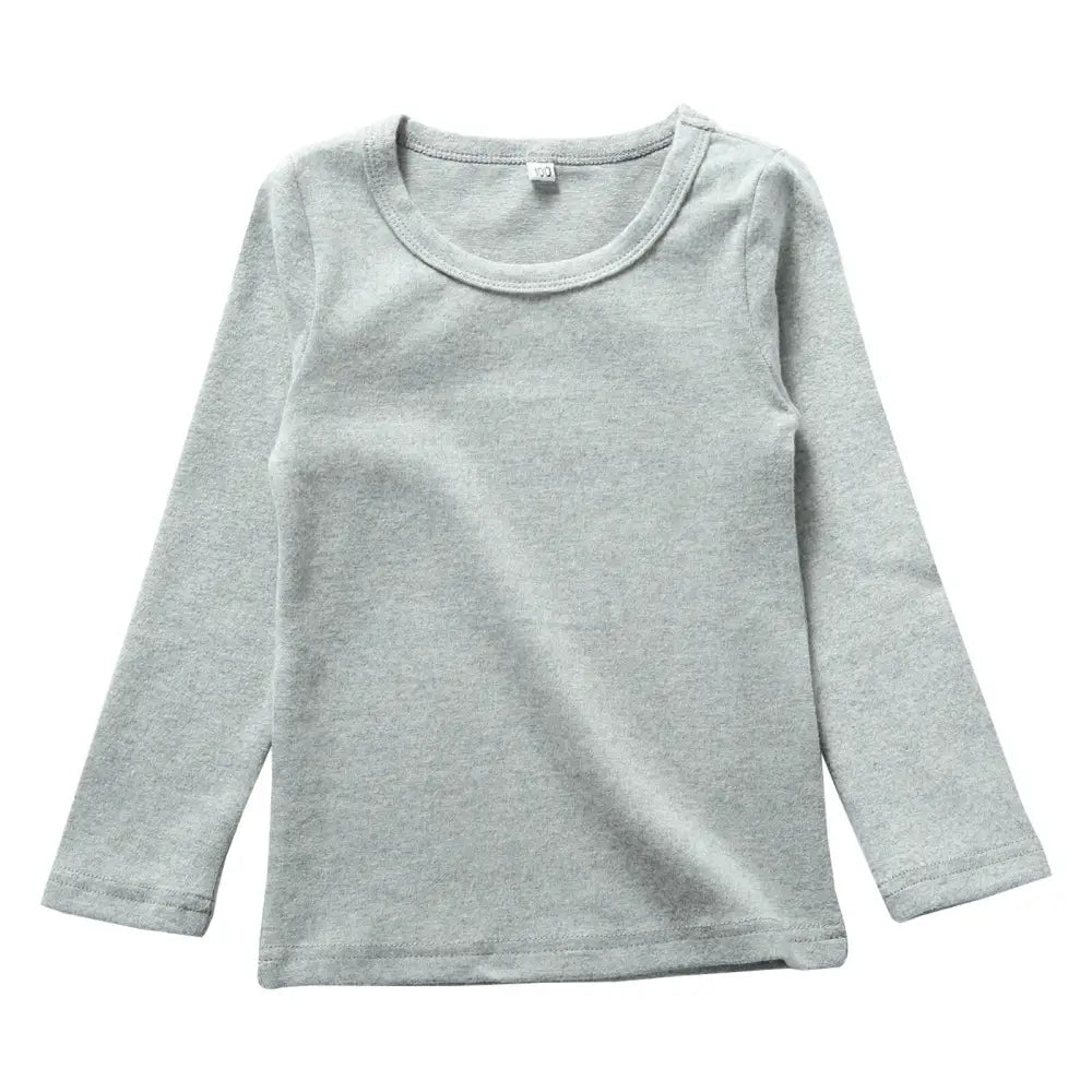 クルーネック 無地Tシャツ 100~150 - グレー / 100cm - Tシャツ