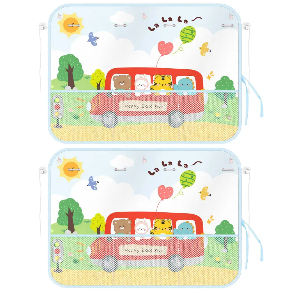 車用サンシェード 車 サンシェード 子供用 日よけ 窓 マグネット式 吸盤式 UV対策 遮光 後部座席 暑さ対策 車内温度対策 ドライブ キッズ 車用品