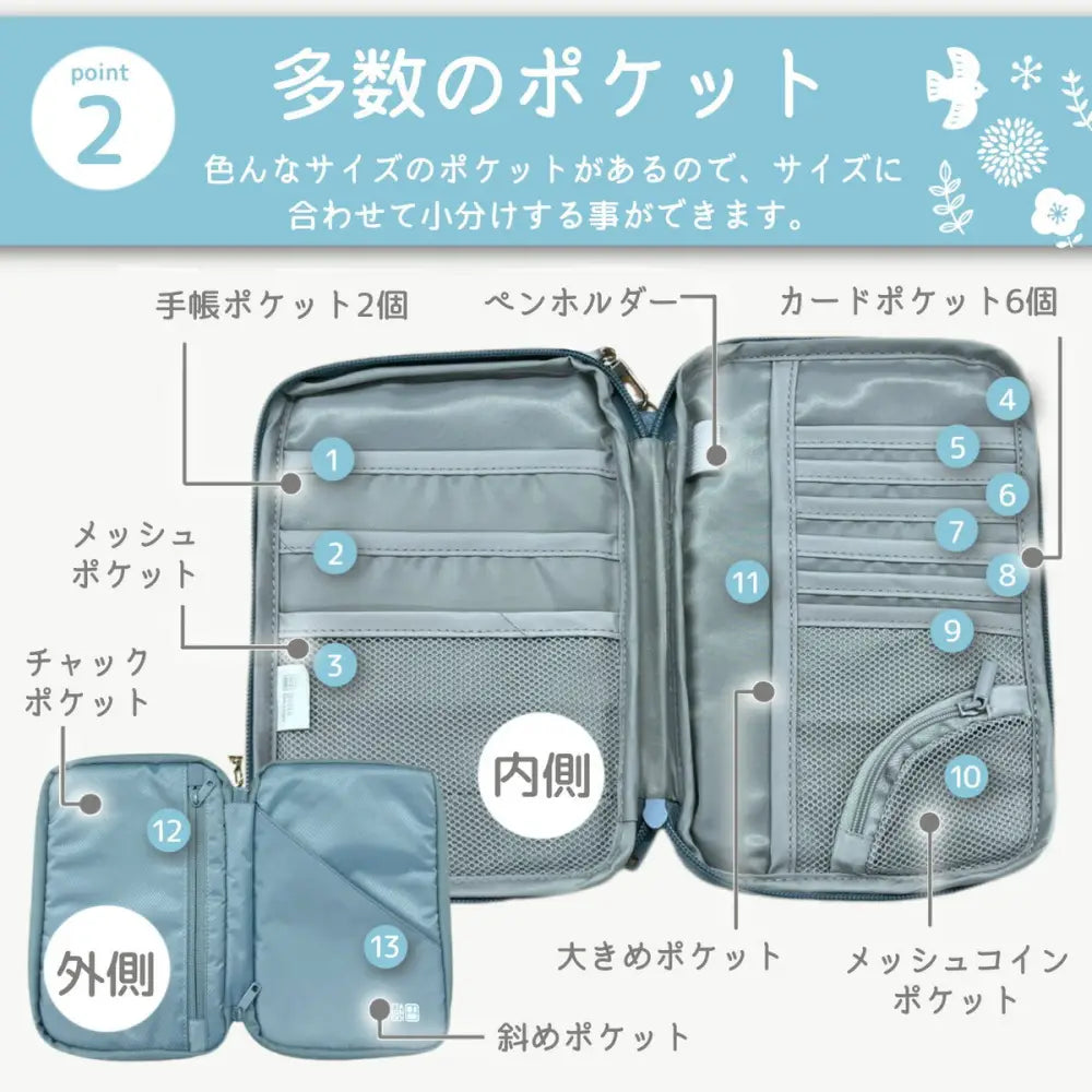 マルチケース 母子手帳 お薬手帳 13.5×20.5cm - お薬手帳マルチケース