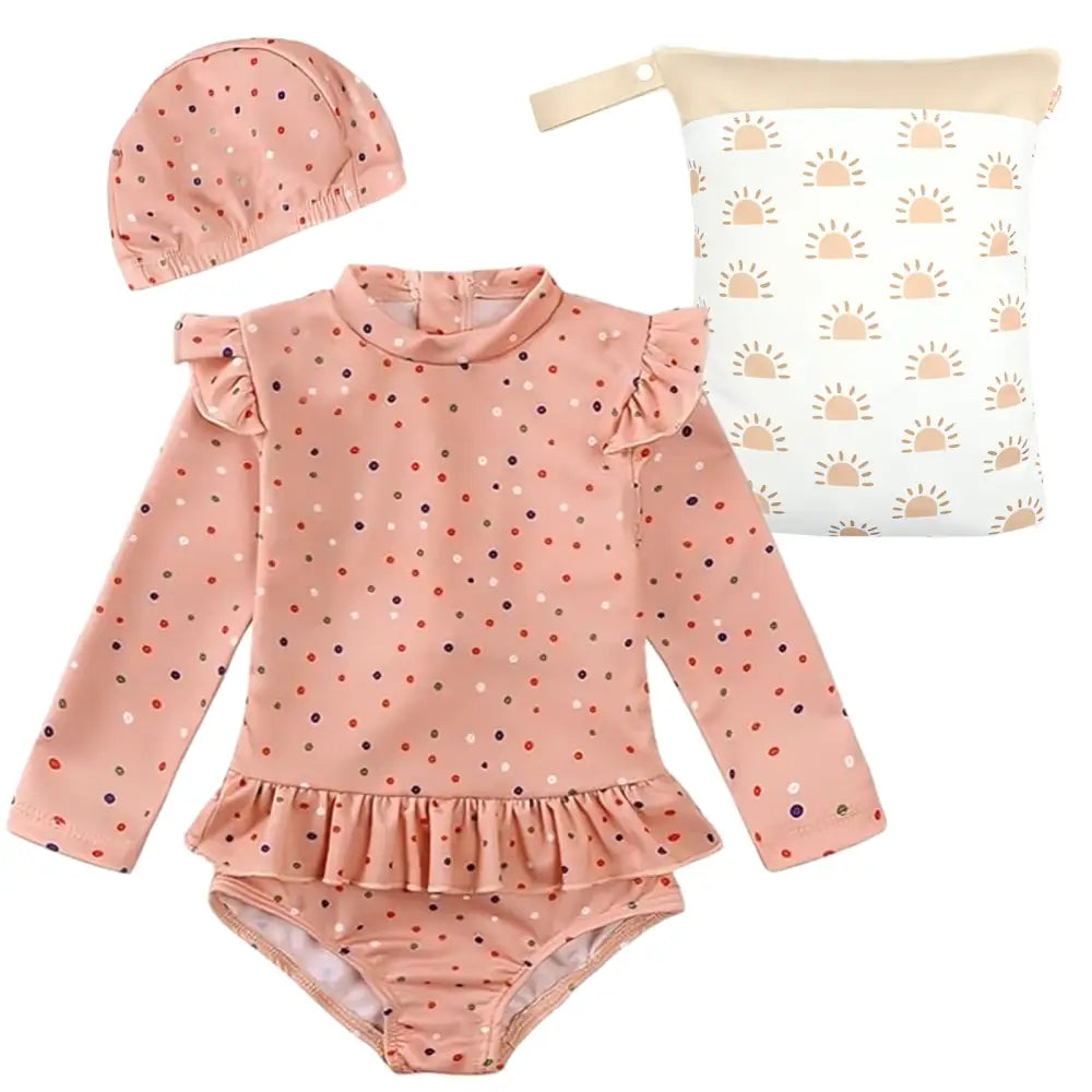 水着&防水ポーチセット 女の子用 - Cセット / 90cm - キッズ水着