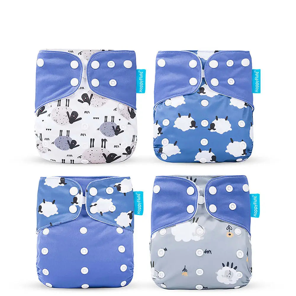 おむつカバー 4枚セット 新生児~ - BL2 / ワンサイズ - おむつカバー