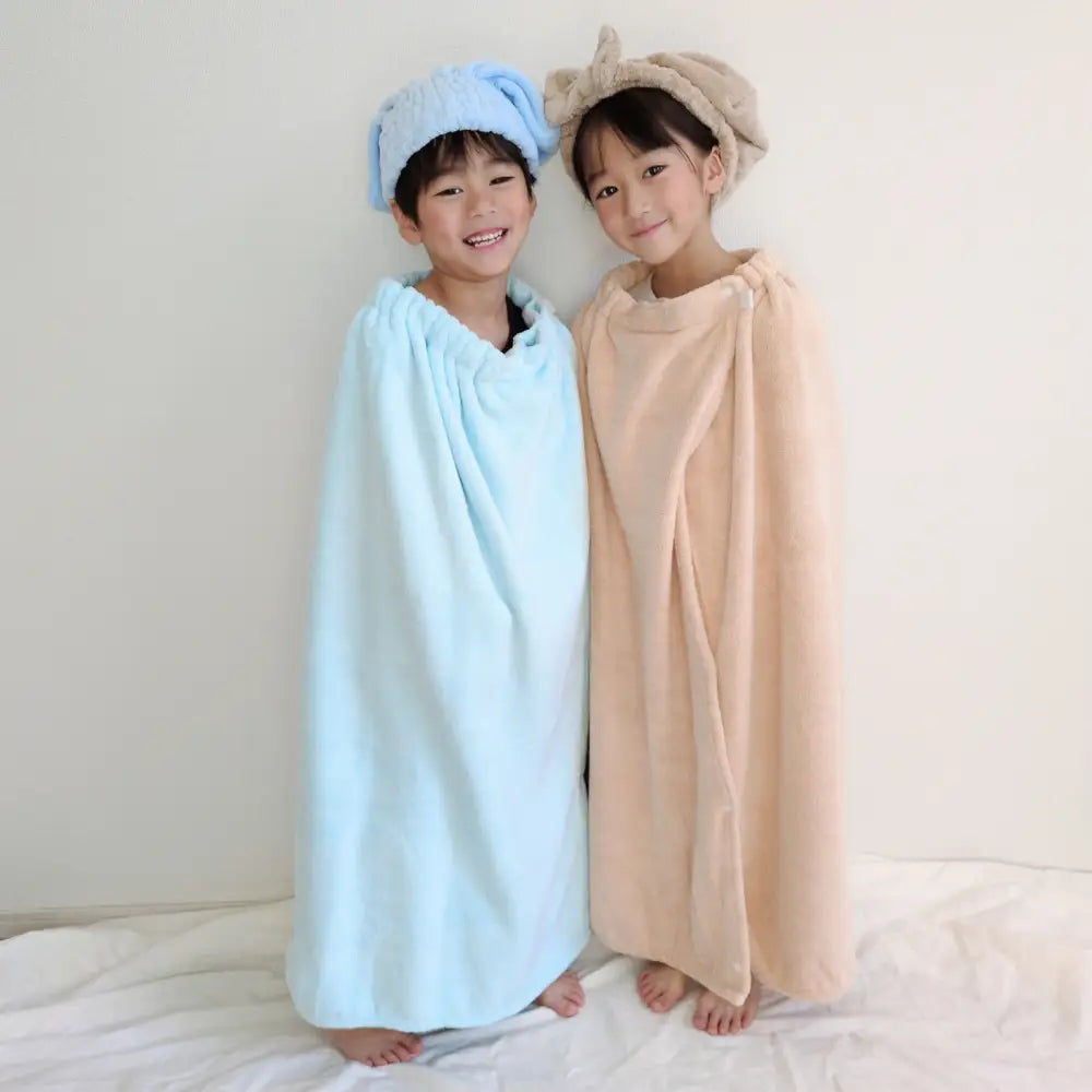 マイクロファイバー 吸水タオル キッズタオル 巻きタオル 速乾タオル プールタオル お風呂グッズ 子供用タオル サイズ調整ボタン ふわふわ素材 ノンホルマリン 安全素材 ネームタグ付き 着替え簡単 親子お揃い