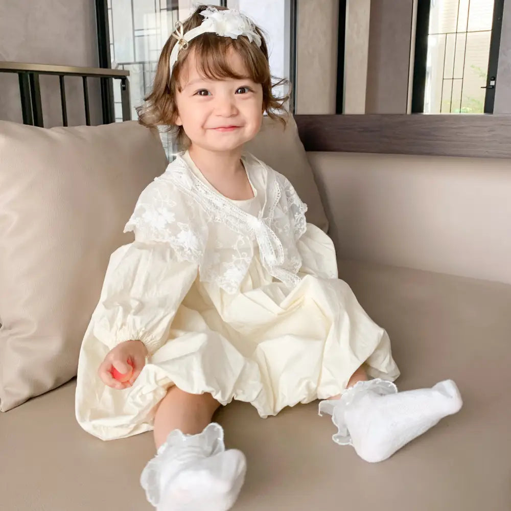 セレモニーワンピース&靴下セット 80~120 - ベージュ / 80cm - ワンピース・ドレス