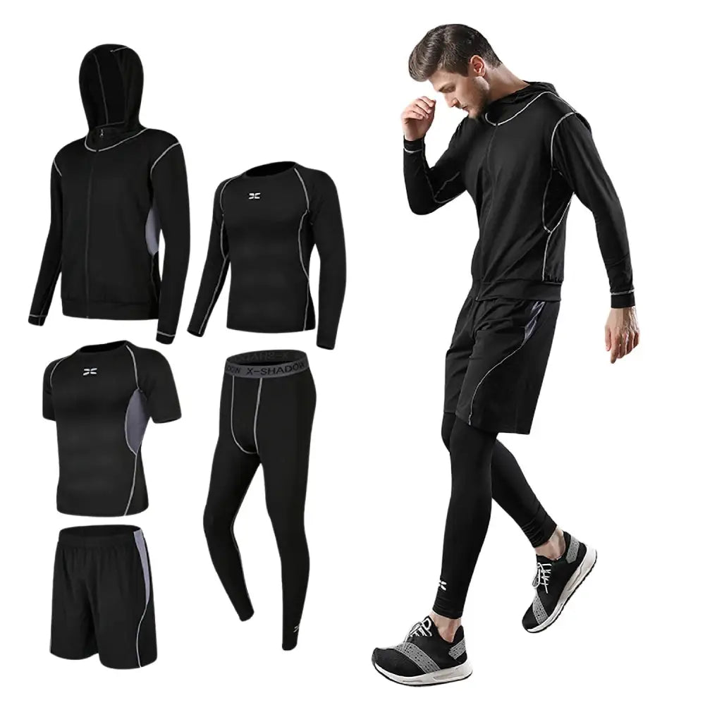 スポーツウェア メンズ 5点セット M~3XL - Cタイプ(グレイ) / Mサイズ - スポーツウェア