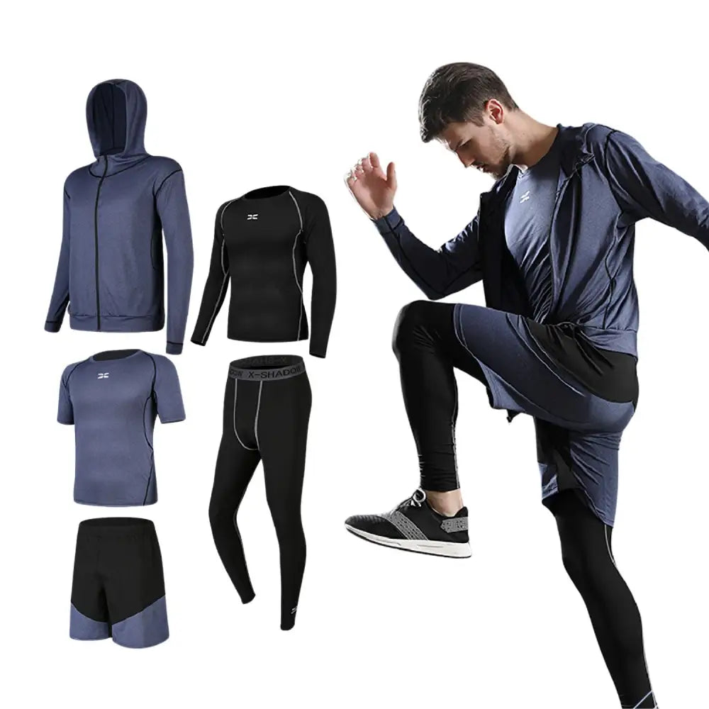 スポーツウェア メンズ 5点セット M~3XL - Bタイプ(グレー) / Mサイズ - スポーツウェア