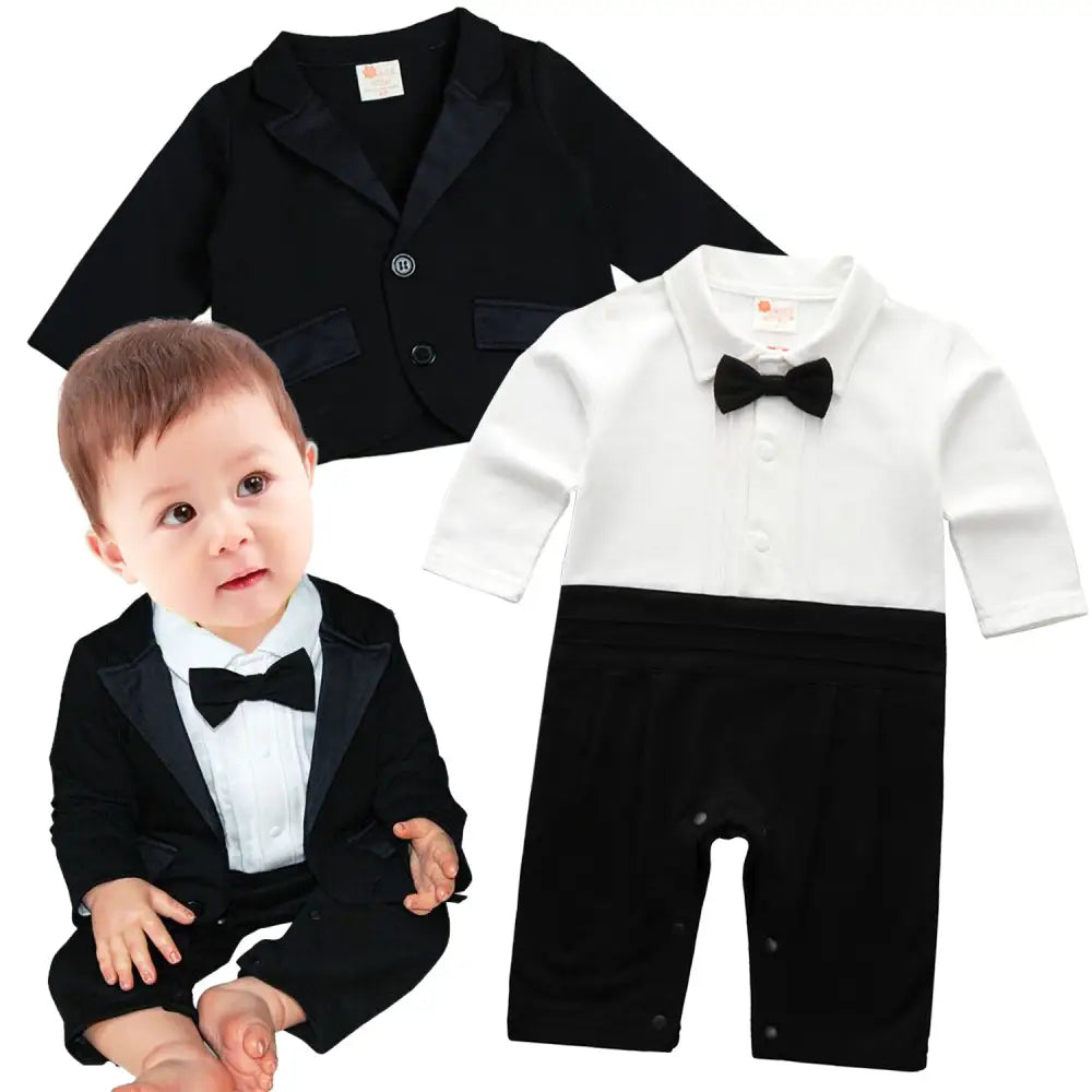 タキシード風ロンパース(男の子) 70~95cm - ベビーロンパース