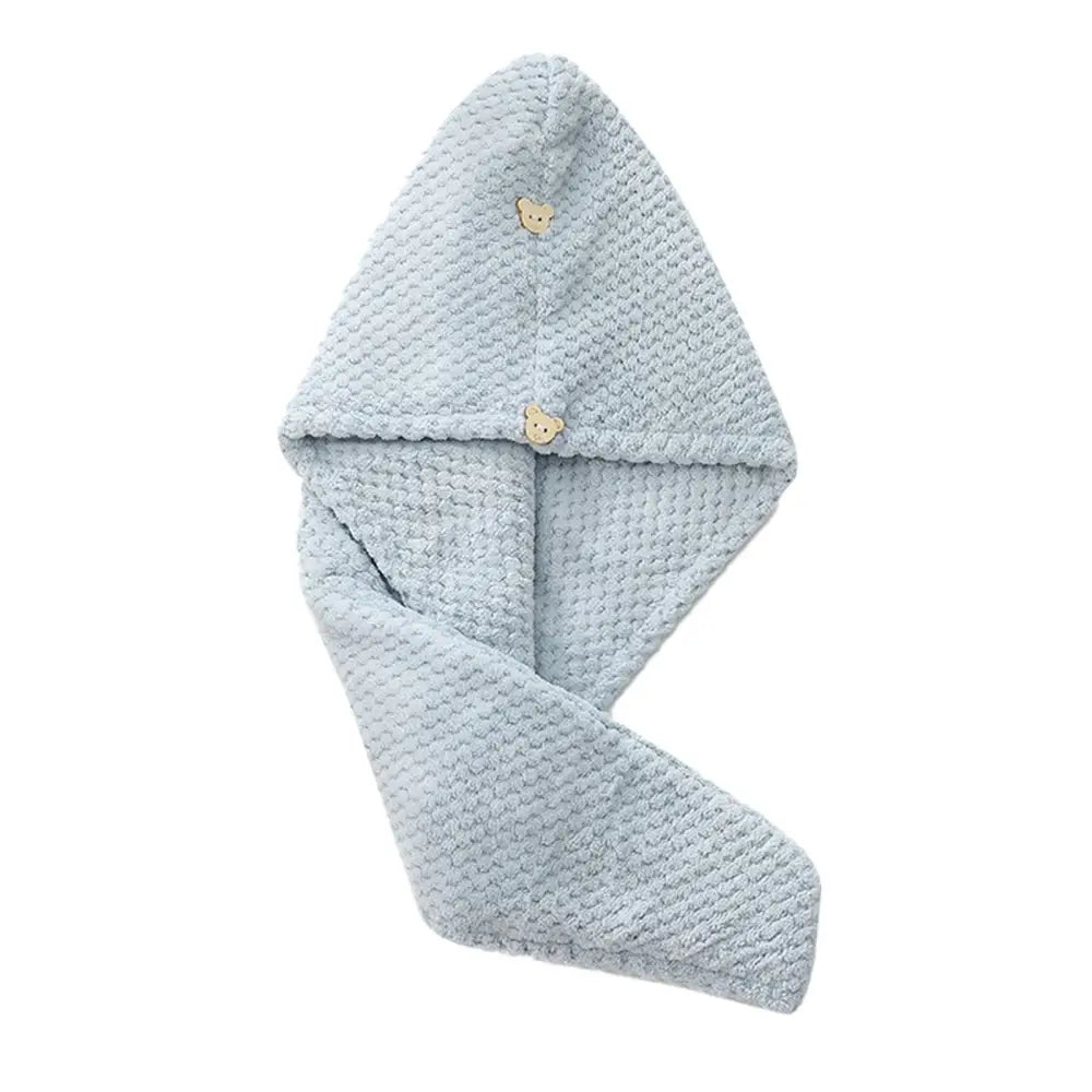 タオルキャップ ブルー|ベージュ|ピンク|パープル 62×25cm - ヘアタオルキャップ