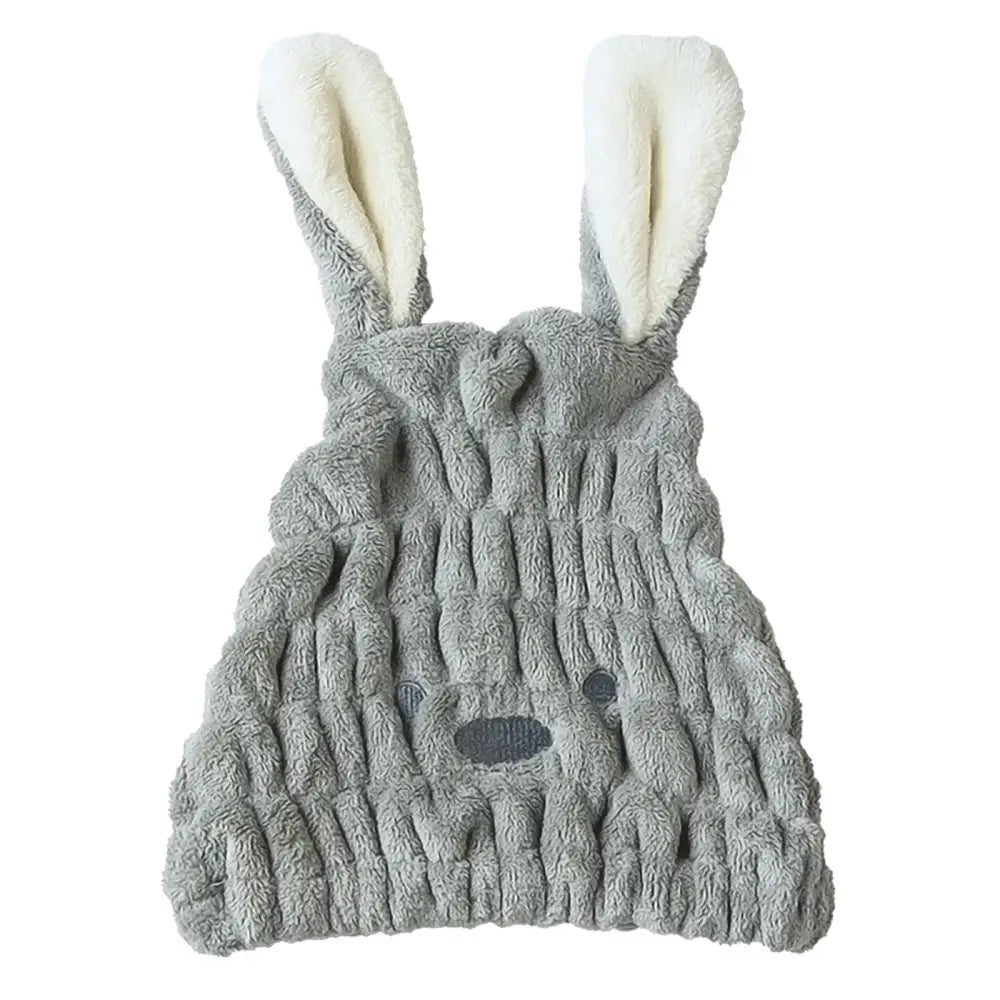 タオルキャップ うさみみ 30×20cm - グレー / ワンサイズ - タオルキャップ
