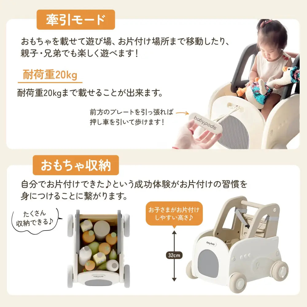 手押し車 赤ちゃん 歩行練習 おもちゃ ベビー 歩き始め 安全設計 転倒防止 安定性 高い ゴムタイヤ 軽量 丈夫 プラスチック おしゃれ デザイン 室内玩具 幼児 トレーニング 初めての一歩