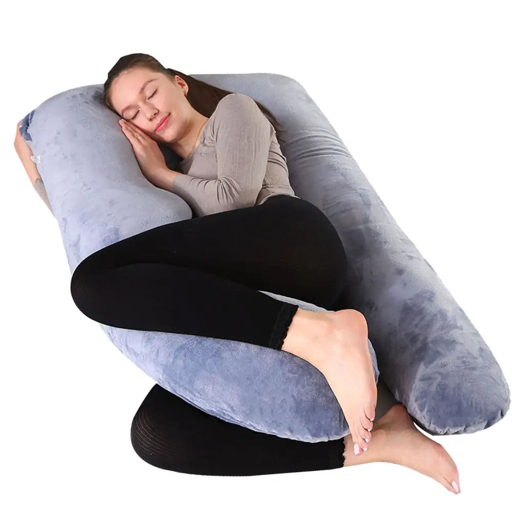 U型 抱き枕 チャコール|グレー 140×70cm - 抱き枕