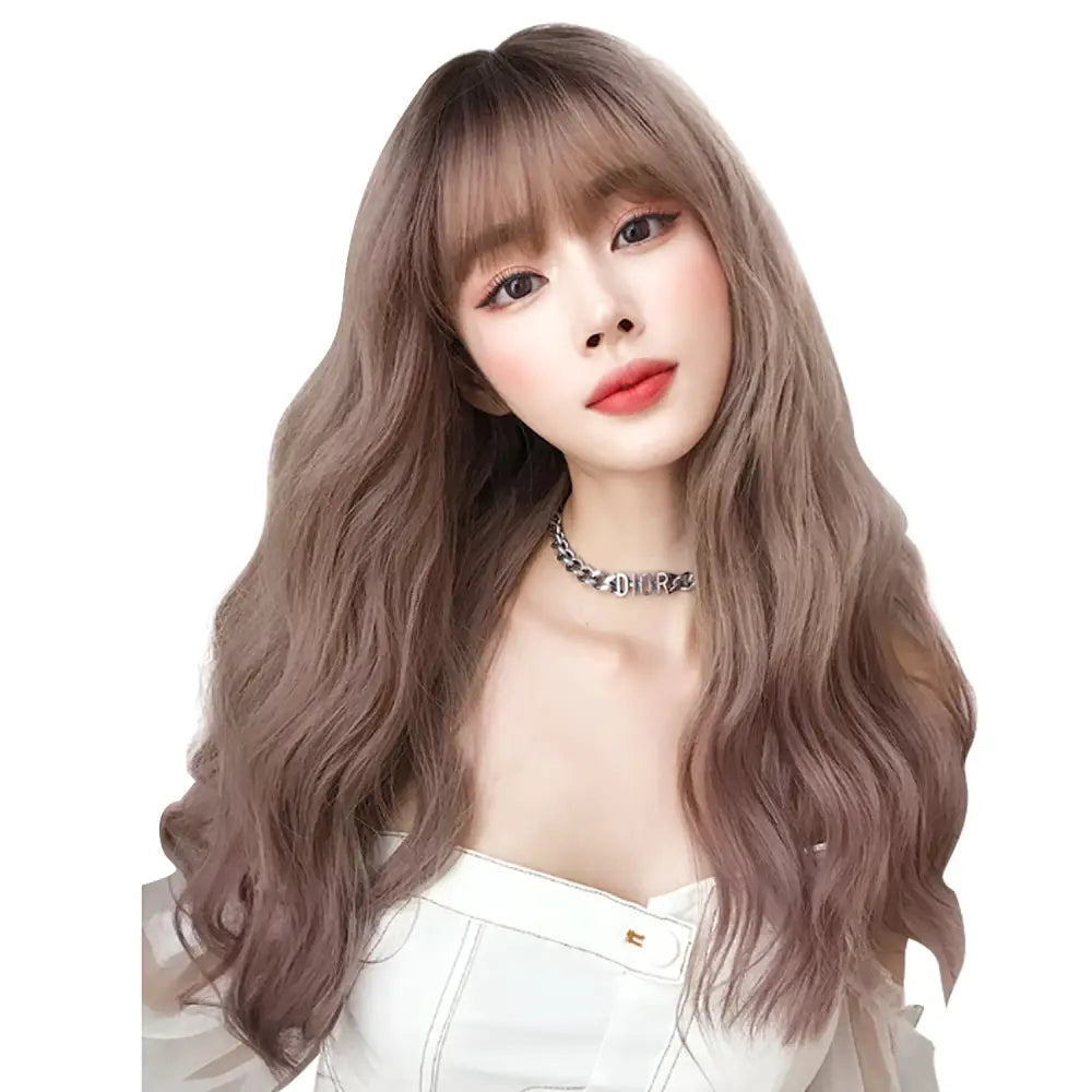 ウィッグ ロングゆるふわウェーブ 58cm/前髪15cm - ピンク アッシュ / ワンサイズ - ウィッグ ロングゆるふわウェーブ