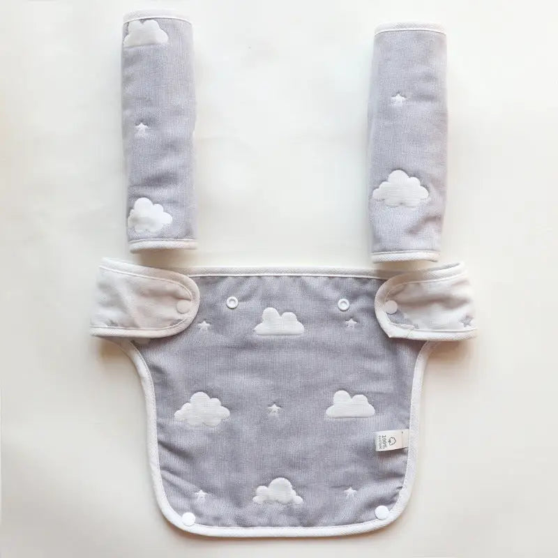 よだれカバー3点セット 星柄グレー|星柄ボーダー|クマちゃん - よだれかけカバー