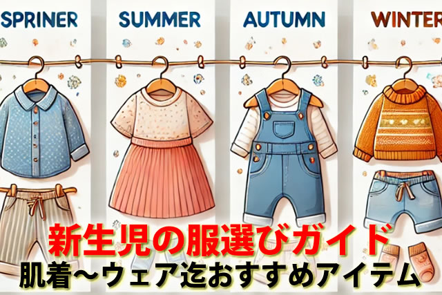 新生児の服選びガイド：肌着からウェア迄サイズや季節毎のおすすめアイテム