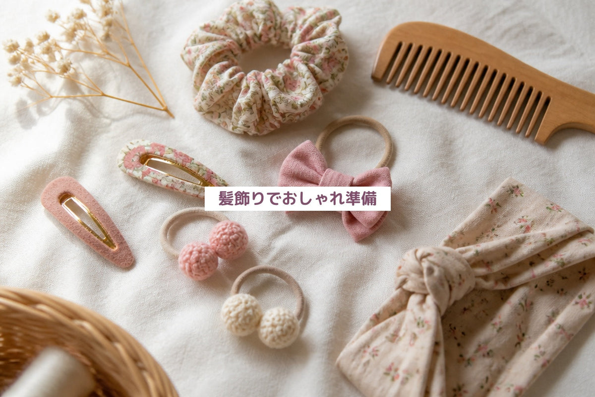 髪飾りでおしゃれ準備