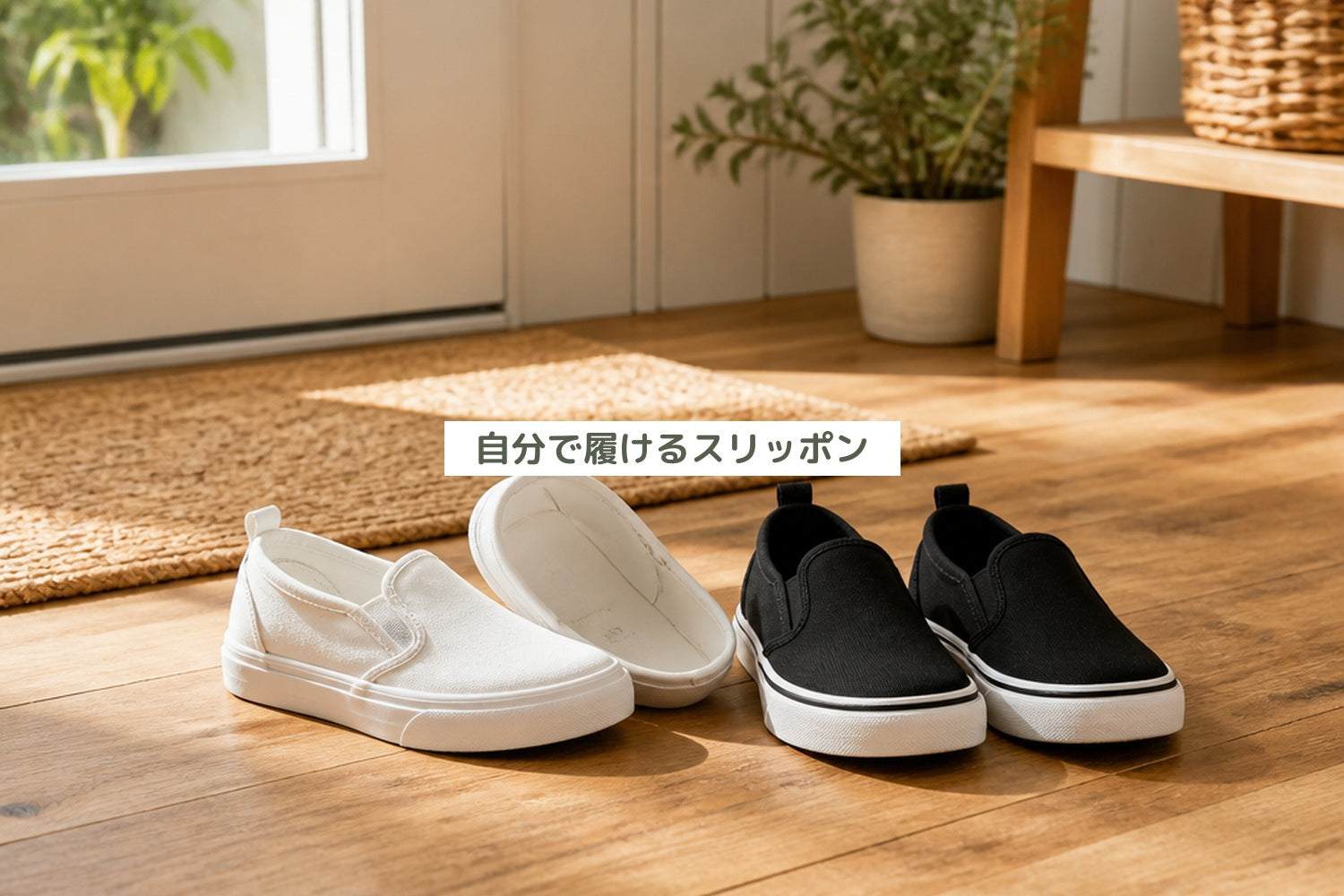 自分で履けるスリッポン