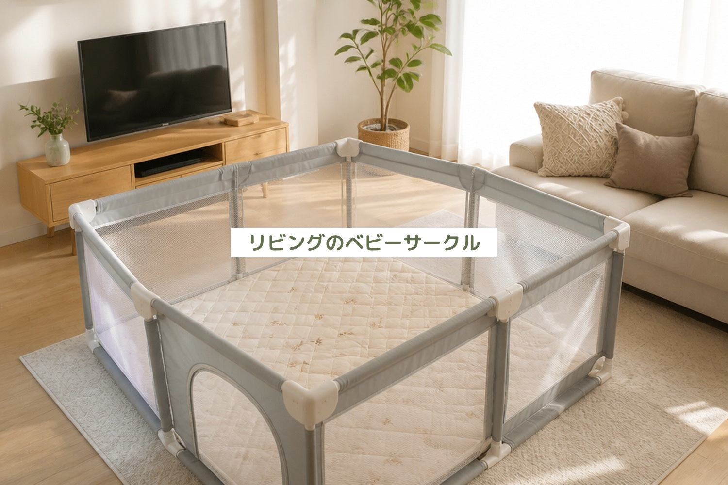 リビングのベビーサークル