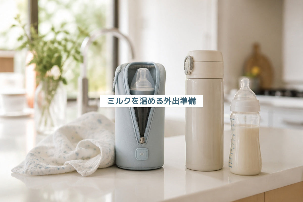 ミルクを温める外出準備